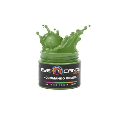 Eye Candy Resin Pigment Paste – Highly Pigmented Epoxy Color, 2 oz, Solid Non-Metallic, Mixable for Custom Shades (Commando Green) - color: Commando Green