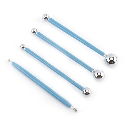 Metal Ball Tools Stainless Steel Ball Tools Modeling Set for Cake Decorating, with Comfortable Rubber Handle for Easy Use