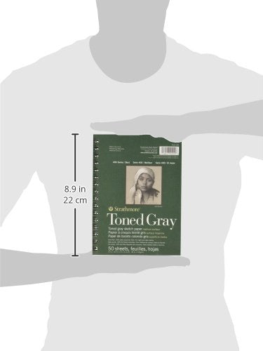 Strathmore 400 Series Sketch Pad, Toned Gray, 5.5x8.5 inch, 50 Sheets - Artist Sketchbook for Drawing, Illustration, Art Class Students - size: 5.5x8.5