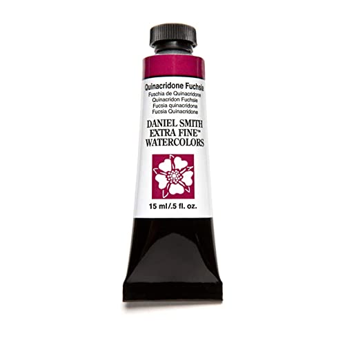 Daniel Smith Extra Fine Watercolor Paint, 15ml Tube, Quinacridone Fuchsia, 284600132, 0.5 Fl Oz (Pack of 1) - color: Fuchsia
