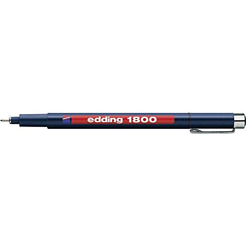 edding 1800 precisiefineliner - zwart - 1 stift - lijnbreedte 0,5 mm - fineliner om precies te schrijven en schetsen - fijne, in metaal gevatte punt - geschikt voor liniaal en sjablonen