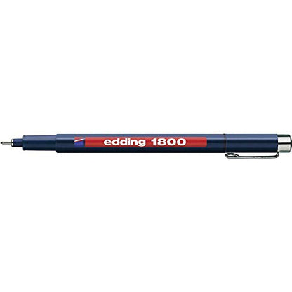 edding 1800 precisiefineliner - zwart - 1 stift - lijnbreedte 0,5 mm - fineliner om precies te schrijven en schetsen - fijne, in metaal gevatte punt - geschikt voor liniaal en sjablonen