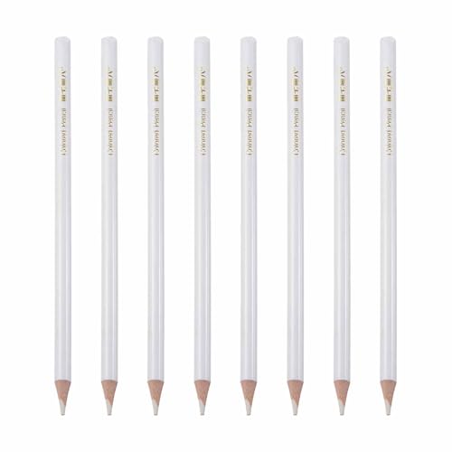 MECCANIXITY 8 PCS Colored Pencils Set, Wooden Oil Based Colored Drawing Pencils for Artists Art Supplies for Teens Adults, White - color: White