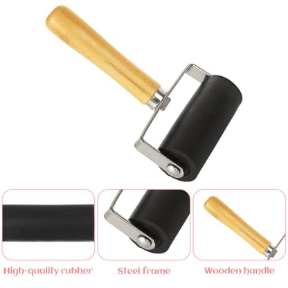 STARVAST 10PCS 4x6 Inch Linoleum Carving Blocks for Printmaking, Rubber Linocut Block Stamp Making Kit with Wood Carving Tools, Rubber Brayer Roller, Construction Platform, for DIY Crafts