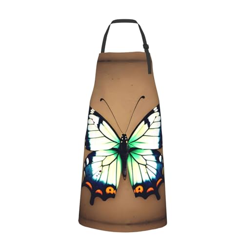 Cartoon heart sun Heavy Duty Waterproof Apron with Pockets for AdultsResistant Grilling, Gardening, Painting - color: Cute Little Butterfly