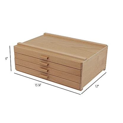HG Art Concepts Artists Storage Chests - Premium Studio Organizer for Paint Tubes, Brushes, Pencils, Markers, & More! - 4 Drawer - 2 Pack - size: 4 Drawer 2 Pack