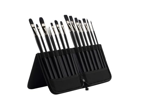 Creative Mark Folding Paint Easel & Travel Case - 13" Long - Compact Brush Holder Organizer for Long Handled Paintbrushes - Durable Paint Brush Bag for Storage - Holds up to 20 Brushes