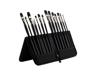 Creative Mark Folding Paint Easel & Travel Case - 13" Long - Compact Brush Holder Organizer for Long Handled Paintbrushes - Durable Paint Brush Bag for Storage - Holds up to 20 Brushes