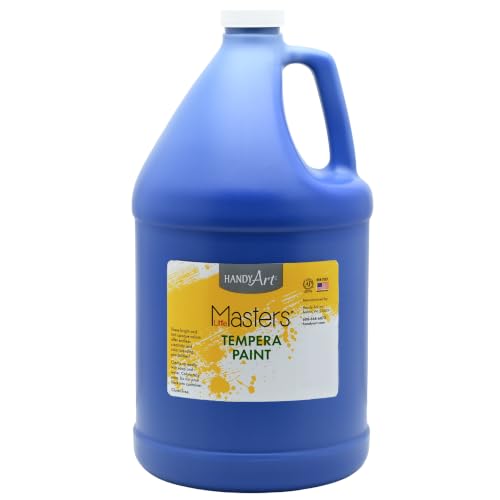 Handy Art Little Masters Tempera Paint, Blue, Gallon 128 oz Bottle, Bright & Mixable, High Opacity, Washable Colors for Classroom, Students, Kids, Young Artists, Safe & Non-Toxic, Made in USA - color: Blue, size: 128 Fl Oz (Pack of 1)