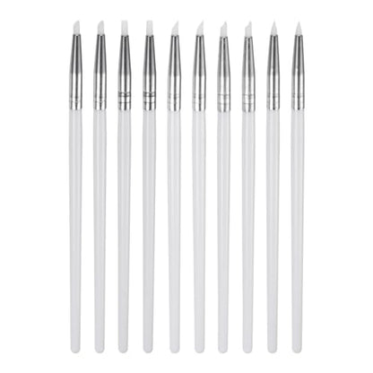 Generic 10pcs Clay Sculpting Tool Set, Clay Sculpting Shaper Rubber Tip Shaping Pen Silicone Brushes Shaping Carving Modeling Tool for Ceramic Sculpture Polymer Clay, White