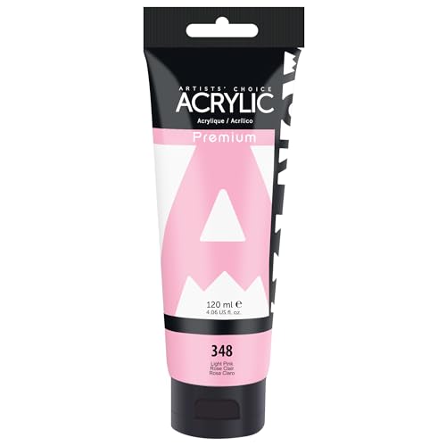 AUREUO Light Pink Acrylic Paint, 4 Fl Oz / 120ml Single Tube, Rich Pigment Art Craft Paints for Canvas, Rocks, Wood, Ceramic, Fabric - Art Supplies for Beginners, Professionals, Artists - color: Light Pink, size: 4 Fl Oz (Pack of 1)