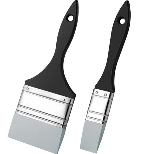 Outus 2 Pieces Silicone Painting Brush Color Shapers for Painting Color Shaper Tool Pointed Edged Solid Flat Flexible and Water Based Drawing Tool for Move Remove Acrylic Paints(1 Inch, 3 Inch) - size: 1 Inch, 3 Inch