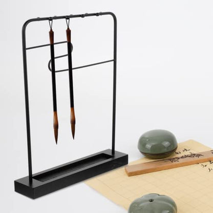 COHEALI Iron Brush Pen Holder 14.56X10.62X2.00In Wrought Calligraphy Brush Rack Home Desk Display Organizer for Writing and Art Supplies
