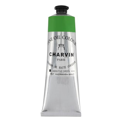 Charvin Extra Fine Oil Paint 150 mL Tube Absinthe Green – Professional Artist Oil Color, Archival Quality, Smooth Finish, Nature-Inspired Tone - color: Absinthe Green