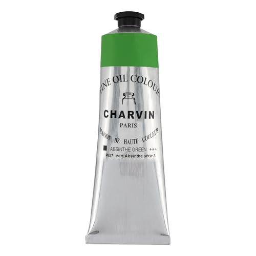 Charvin Extra Fine Oil Paint 150 mL Tube Absinthe Green – Professional Artist Oil Color, Archival Quality, Smooth Finish, Nature-Inspired Tone - color: Absinthe Green