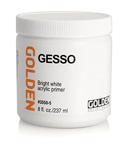 GOLDEN Gesso, 16 fl. oz. Jar, Professional Acrylic Gesso, Opaque