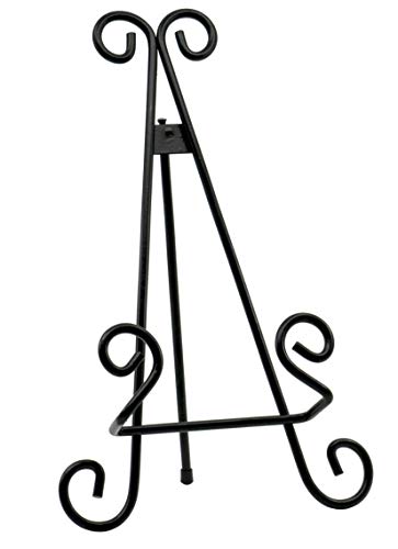 Red Co. Decorative Curved Plate Stand and Art Holder Easel in Black Finish - 13" - color: Black