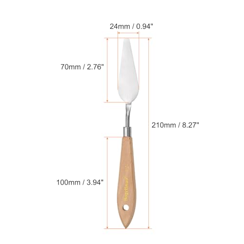 HARFINGTON 4pcs 12# Painting Palette Knife Pointy Stainless Steel Art Spatula Painting Pallet Knives Scrapers Tools with Plastic Handle for Acrylic Oil Canvas Mixing Spreading - size: 70mm x 24mm