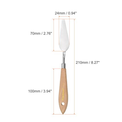 HARFINGTON 4pcs 12# Painting Palette Knife Pointy Stainless Steel Art Spatula Painting Pallet Knives Scrapers Tools with Plastic Handle for Acrylic Oil Canvas Mixing Spreading - size: 70mm x 24mm
