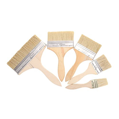 Gadpiparty 5pcs Bristle Oil Brush Set Paint Brush for Oil Painting Thickened Bristle Art Supplies Paint for Walls Stencil