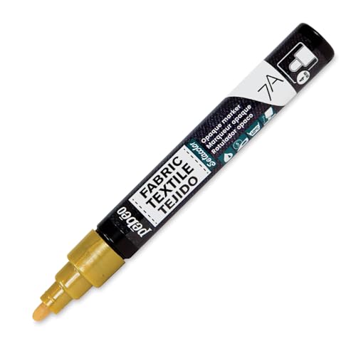 Pebeo 7A Marter Fabric Marker, 4 mm, Gold - color: Gold