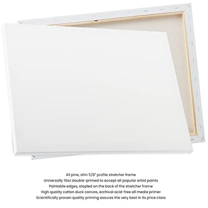 Creative Inspirations 8x8 Stretched Canvas Super Value 5 Packs - Artist Quality, Low Cost Canvas, Cotton Duck, Acid Free, Archival, Accepts All Paints, Double-Primed 10oz, Paintable Edges - size: 8x8"