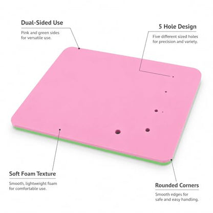 Fondant Foam Pad with 5 Holes - Silicone Mat for Cake Decorating, Rolling Pin & Clay Tools, Perfect for Fondant, Gum and Air Dry Clay Crafts