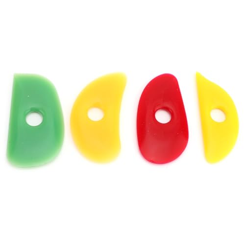 4 Pieces Soft Silicone Ribs Clay Tools, Sculpting Smoothing Shaping Tools with Various Shapes, for Pottery Ceramics Crafts