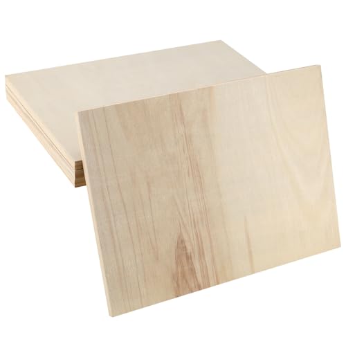LEXININ 12 Pack 9 x 12 x 1/2 Inch Wood Canvas Panels, Unfinished Wooden Canvas Boards, Cradled Wood Pouring Panels for Painting, Arts Crafts