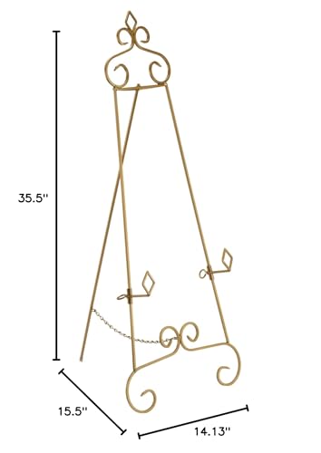 TRIPAR 36 Inch Keller Metal Floor Easel Display Stand for Decoration, Paintings, Pictures, Photography, & Artwork