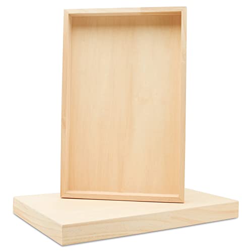Painting Panels 11 x 17 x 1-1/2-inch, Pack of 4 Blank Wooden Signs for Crafts, Wood Cradled Panels for Home Decor, by Woodpeckers - size: 11 x 17 x 1-1/2 inch