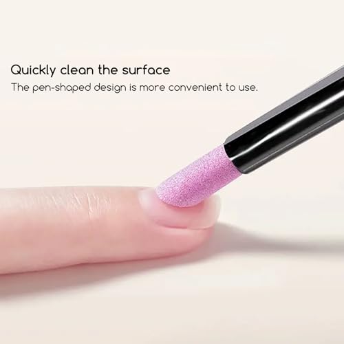 1 Piece Dual-Head Nail Art Tool - Pumice Stone Nail File, Cuticle Pusher, Nail Brush for Cleaning and Gradient Blending - color: Cuticle Pusher&Nail Brush