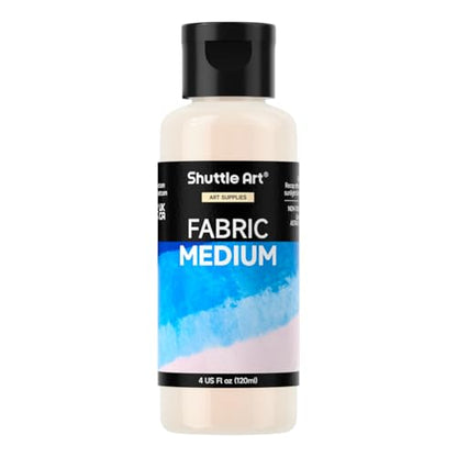 Shuttle Art Fabric Medium, 4 oz /118ml Professional Textile Medium for Fabric Painting, Improve Acrylic & Fabric Paint Adhesion, Softness, Vibrancy, Prevent Fading, Ideal for T-Shirts,Shoes,Jeans,Bags - size: 4 Fl Oz (Pack of 1)