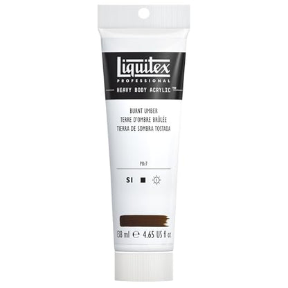 Liquitex Professional Heavy Body Acrylic Paint, 4.65-oz (138ml) Tube, Burnt Umber - color: Burnt Umber, style: 4.65-oz Tube
