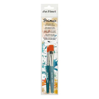 da Vinci Student Series 5019B Primo, Round and Flat Synthetic with Blue Handle, Sizes 12 and 16 - color: Blue, style: Synthetic