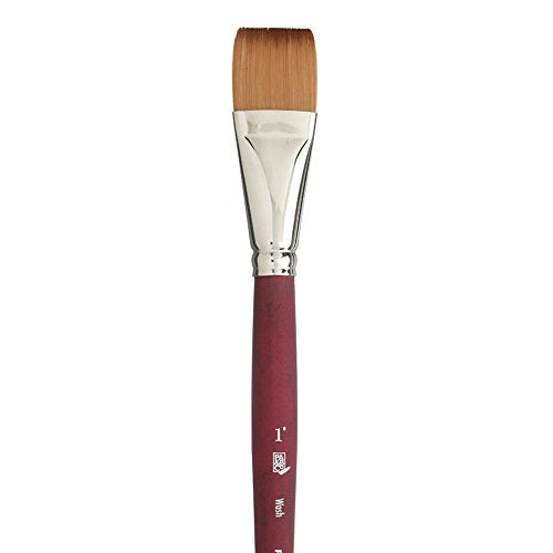 Princeton Velvetouch Wash Brush, Synthetic, Short Handle, Size 1 inch, 1 Count - color: Red, size: Size 1 inch