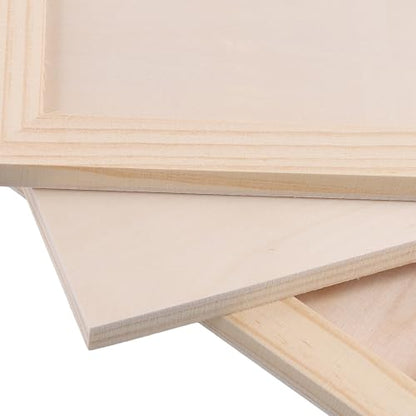 15 PCS 9x12 Inch Wood Canvas, Rectanglar Painting Canvas Board, Unfinished Wooden Panel Boards for Painting, Pouring Art Projects, DIY Craft - size: 9x12 Inch