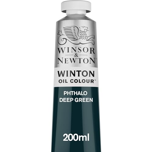 Winsor & Newton Winton Oil Color, 200ml (6.75-oz) Tube, Phthalo Deep Green - color: Phthalo Deep Green, size: 1 Count (Pack of 1), style: 6.75-oz Tube