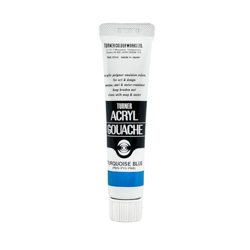 Turner Colour Works Acryl Gouache Artist Acrylic Paint - Single 20 ml Tube - Turquoise Blue - color: Turquoise Blue, size: 0.7 Fl Oz (Pack of 1)