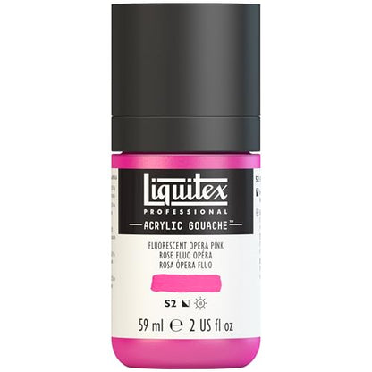 Liquitex Professional Acrylic Gouache, 2-oz (59ml) Bottle, Fluorescent Pink - color: Fluorescent Pink