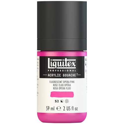 Liquitex Professional Acrylic Gouache, 2-oz (59ml) Bottle, Fluorescent Pink - color: Fluorescent Pink