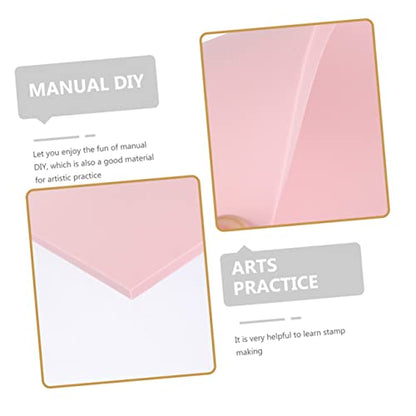Veemoon 4pcs Carving Rubber Blocks for Crafts Soft Material for Stamp Making for Beginners and Professionals Lightweight and Portable Carving Supplies