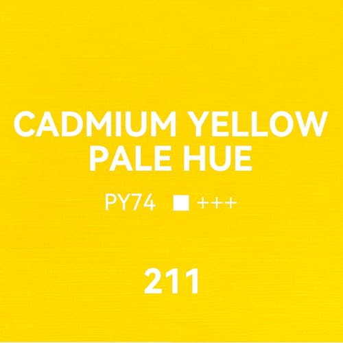 PHOENIX Cadmium Yellow Pale Hue Oil Paint - 40ml / 1.35 Fl oz. Single Tube - Artist Quality Oil Based Paint for Professionals - color: Cadmium Yellow Pale Hue
