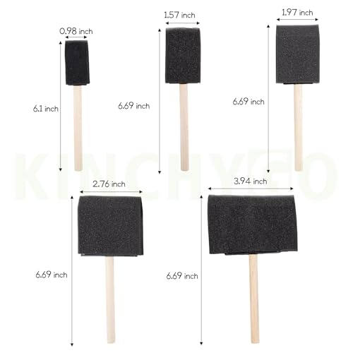 20 Pack Foam Paint Brushes Foam Brushes with Wooden Handle for Painting Staining DIY Craft (5 Size)