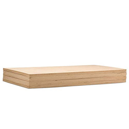 6 mm Baltic Birch Plywood 1/4 x 12 x 12 Inch, Box of 12 B/BB Grade Craft Wood, Stronger Than Basswood Sheets, for Laser, CNC Cutting and Wood Burning, by Woodpeckers