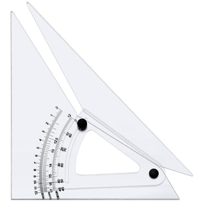 12 Inch Adjustable Triangle Acrylic Adjustable Drafting Triangle Computing Trig Scale for Drafting Architect Engineer Educational Supplies