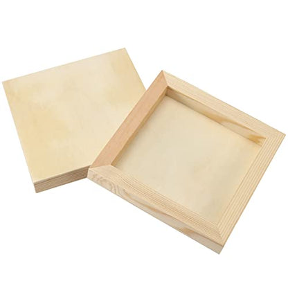 JOIKIT 20 Pack Wood Canvas Panels 6 x 6 x 5/8 Inch, Wooden Canvas Board 15x15x1cm Unfinished Wood Cradled Painting Panel Boards, Artist Wooden Canvases for Burning, Pouring, String Art, Crafts - size: 6 x 6 inch 20PCS