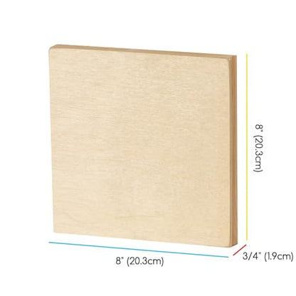 MEEDEN Unfinished Wood Canvas Board: 3/4” Deep 8x8” Wooden Canvas Panel Pack of 6 - Blank Cradled Wood Art Board for Painting - size: 8"x8"- 6 Pack