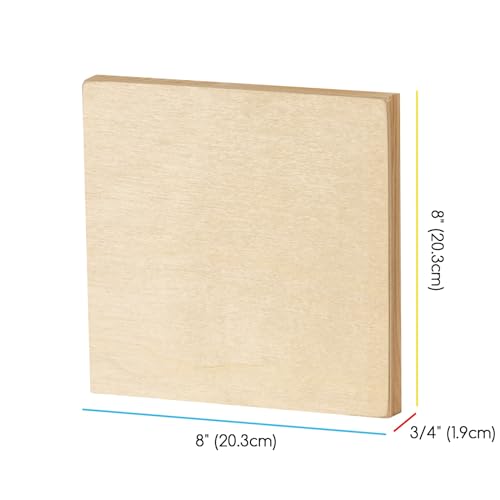 MEEDEN Unfinished Wood Canvas Board: 3/4” Deep 8x8” Wooden Canvas Panel Pack of 6 - Blank Cradled Wood Art Board for Painting - size: 8"x8"- 6 Pack