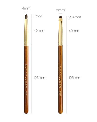 Desert Oak Series Aegyo-Sal Brush Duo - Under-Eye Highlight & Contour Set with Pony Hair, Bubinga Handle (CM175 + CM176) - color: CM-0175+CM-0176, size: 2 Piece